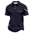 thumbnail image 5 of Mens Golf Polo Shirts Arrival Italian National Day Theme Print Ribbed Tops for Men,Navy,5XL, 5 of 5