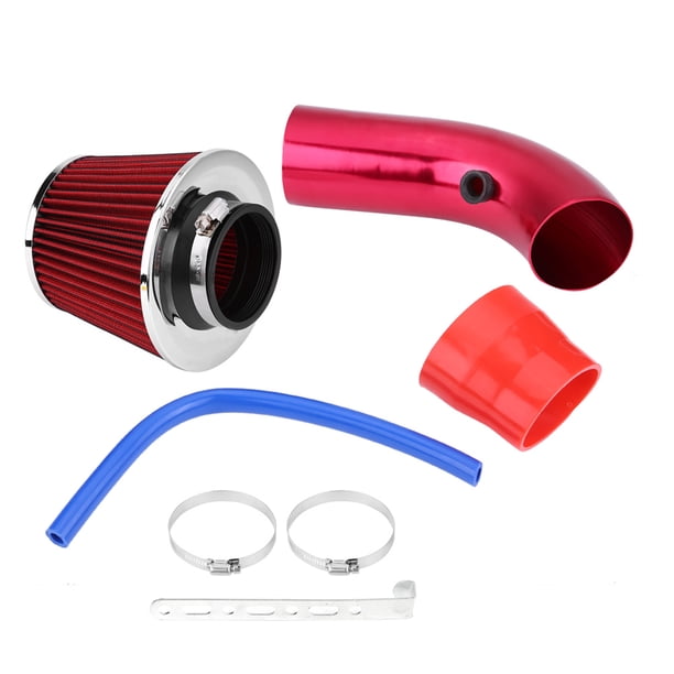 Kit de tubo de manguera de inducción de aluminio con filtro de entrada de aire frío Universal para coche de 76mm y 3 pulgadas, color rojo Jadeshay A