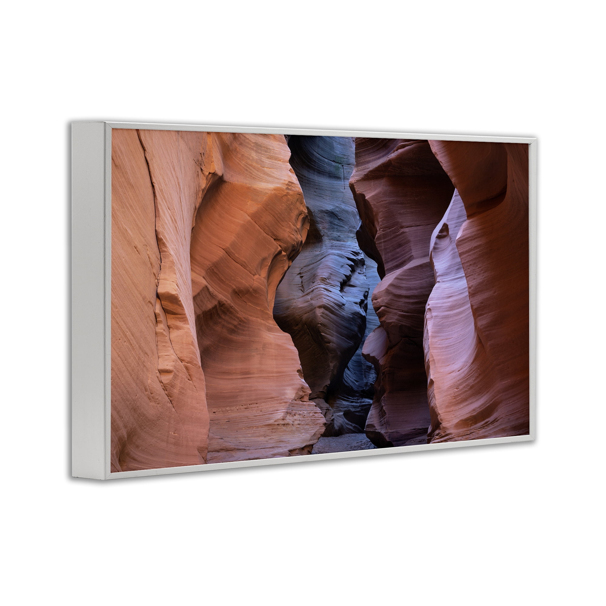 Stupell Industries Slot Canyon View Landscape Photography White Framed Art Print Wall Art, 18 x 12