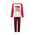 thumbnail image 1 of Kmbangi Blouse à Col Rond à Manches Longues à Imprimé de Lettres Assortie pour la Famille + Pantalon à Carreaux, 1 of 9