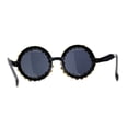 thumbnail image 2 of Grandes Lunettes de Soleil Hippie Diva Rondes avec Strass Couronne Noir Rouge, 2 of 4