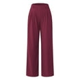 thumbnail image 7 of Jxximdong Palazzo Pants for Women, Elegant Loose Wide Leg Palazzo Pants Plain Lightweight Stretchy Casual Trousers with Pockets, Red Womens Casual Trousers, 7 of 7