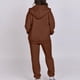 thumbnail image 4 of Sudadera con Capucha y Cremallera para Mujer, de Larga, Color Liso, Informal, de Otoño, con Chaqueta y Pantalón Café S, 4 of 6