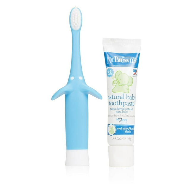 Juego de cepillos de dientes Dr. Brown's Para bebés y niños pequeños 1.4 onzas Azul