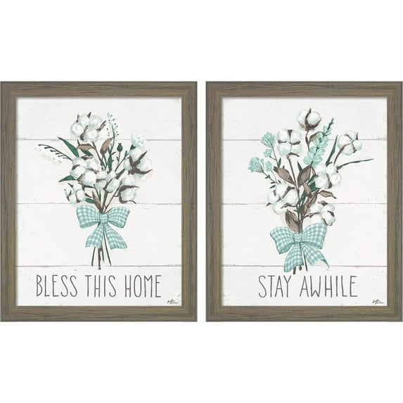 Great Art Now Blessed by Janelle Penner, 2 Piece Framed Art Set Each 9"W x 11"H