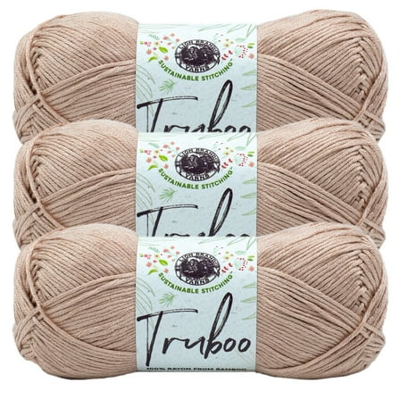 Lion Brand Yarn Truboo Tan Yarn 3 Pack