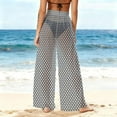 thumbnail image 4 of Gamivast Womens Bathing Suit Coverups Pants Polka-Dot Wide Leg Sheer Cover up Pants Beach Flowy Elastic Waist Swimwear Breathable Summer Beach Outfits, 4 of 5
