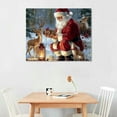 thumbnail image 2 of ERAPDAUR Christmas Wall Art Snowman Wall Decor Santa Claus Canvas Christmas Pictures Home Decorations Red Watercolor Deer Painting for Living Room Bedroom Xmas Party Cottage Artworks Gifts 16x12in, 2 of 6