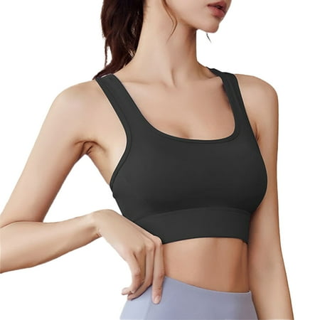 

Women s Sports Underwear Zipper Front Piece High Impact Training Yoga Underwear Wireless Padded High Support Underwear - Black