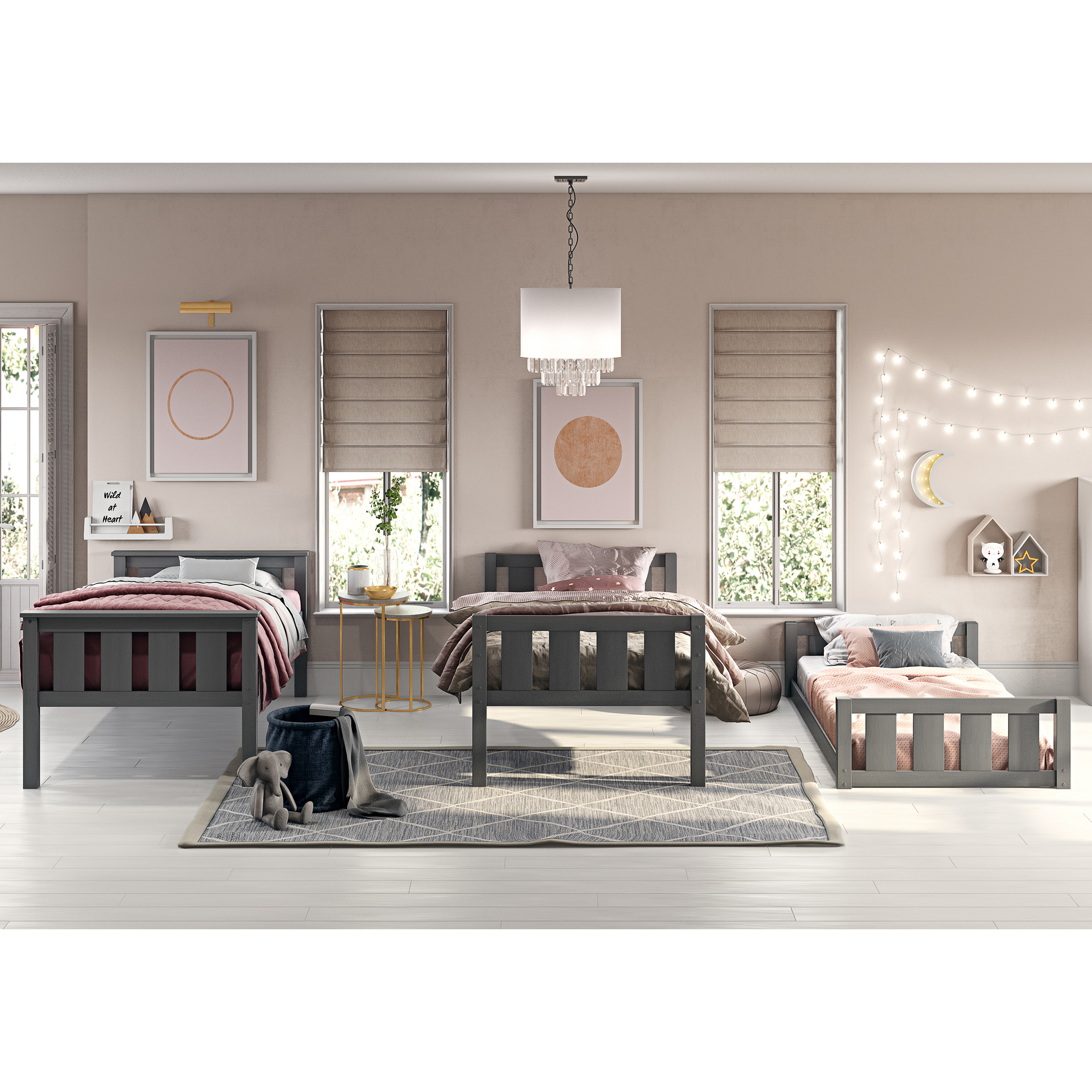 Better Homes & Gardens Kane Triple Bunk Bed, Gray