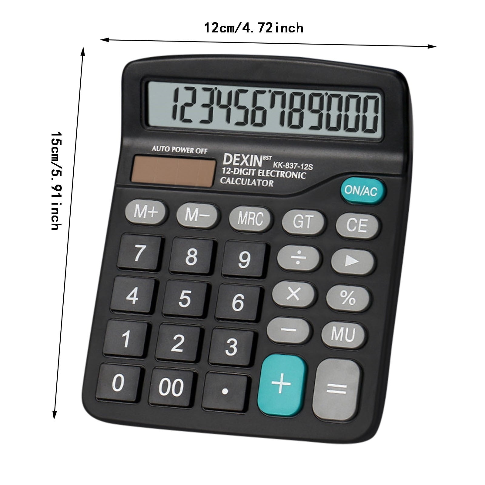 UJMNHYGT Commercial 12 Digit Large Desktop Calculator with LCD Display, Giant Responsive Buttons Solar and Battery Powered, Dual Power Desk Calculator for Home Office Accounting Finance School