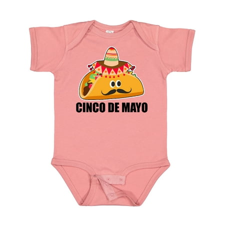 

Inktastic Cinco De Mayo with Taco with Eyes Mustache and Sombrero Gift Baby Boy or Baby Girl Bodysuit