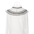 thumbnail image 3 of INSPIRE CHIC Detachable Fake Collar, Semi-Sheer Embroidery Mini Cape Neck Ruff for Blouse Black-3, 3 of 5