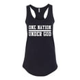 thumbnail image 2 of Wild Bobby One Nation Under God Inspirational/Christian Women Racerback Tank Top, Black, Small, 2 of 5