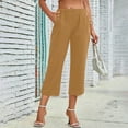 thumbnail image 7 of AherBiu Crop Pants for Women High Waisted Straight Leg Lightweight Solid Color 7/8 Length Trousers, 7 of 7
