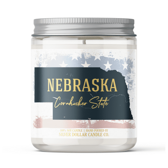 Nebraska State Candle - Missing Home and Nostalgia Candle - 9/16oz 100% All-Natural Handmade Soy Wax Candle