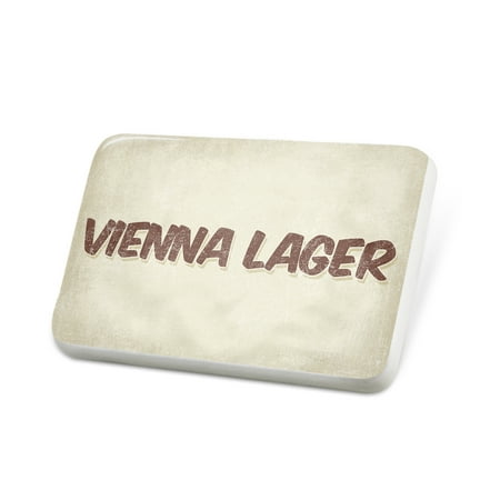 Porcelein Pin Vienna Lager Beer, Vintage style Lapel Badge –