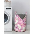thumbnail image 3 of Nature Laundry Bag, Spring Themed Mosaic Texture Peony Flowers Floral Soft Colors Art, Hamper Basket with Handles Drawstring Closure for Laundromats, 13" x 19", Pink Purple White, by Ambesonne, 3 of 4