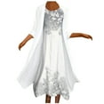 thumbnail image 1 of Ensemble Deux Pièces pour Femmes Été Robe Imprimée Manches 3/4 Col Rond Ample Ensemble Jupe Robe d'Été Ample pour Femmes Robe d'Été avec Manches pour Femmes, 1 of 6