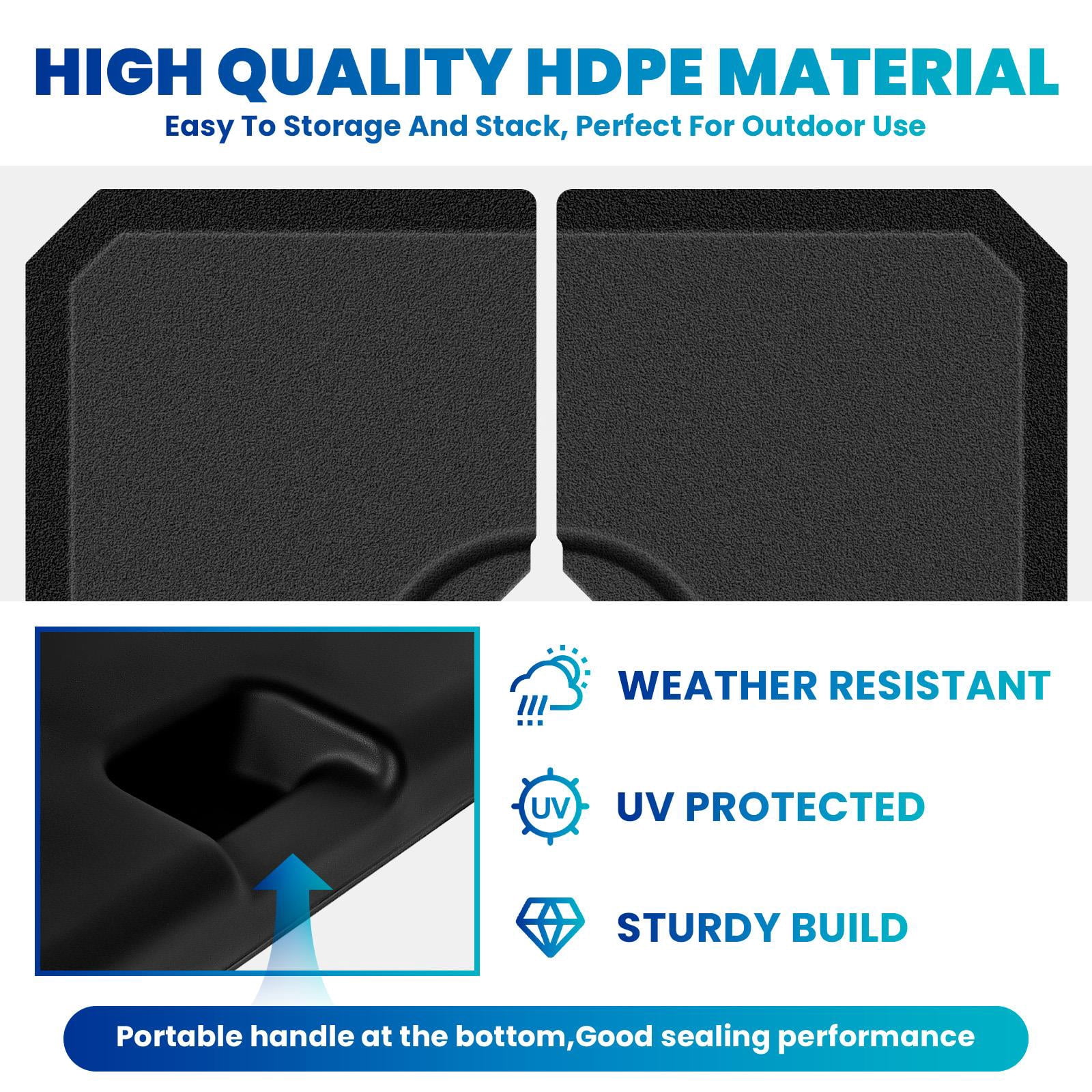 317 Lbs Offset Cantilever Umbrella Base, Fillable Umbrella Stand for Patios Gardens and Yard, HDPE Cantilever Umbrella Base with Sealed Spouts
