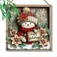 thumbnail image 1 of Escena de Muñeco de Nieve con Tallado de Madera en 2D, Colgante de Cuerda de de Madera, Decoración para Festivales Navideños, 1 of 5