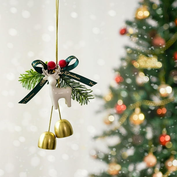Colgante navideño colgante,Adornos colgantes para árbol de Navidad Decoración para árbol de Navidad,Adornos colgantes de campanas para árbol de Navidad,Adornos navideños colgantes con Alce