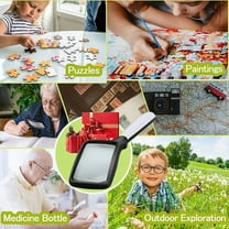 Square Hand-Held Foldable Magnifying Glass with LED Lighting ABS