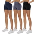 thumbnail image 1 of Pantalones cortos moteros QGGQDD de cintura alta, 3/5/8, negros para mujer, paquete de 3, 1 of 5