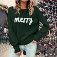 thumbnail image 2 of Aboser Womens Merry Christmas Sweaters Fashion Holiday Long Sleeve Shirts Cozy Crew Neck Pullover Knitwear Soft Long Sleeve Jumper Tops, 2 of 8