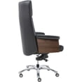 thumbnail image 5 of Fohfurniture Genuine Leather Executive Office Chair, High Back Ergonomic Desk Chair with Headrest, 360° Swivel, Height Adjustable, Wood Back Shell & Roller Casters for Home Office, Conference Room, 5 of 8