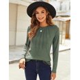 thumbnail image 6 of Zeagoo Fall Tops for Women Long Sleeve Shirts Casual Cotton Blouses Dressy Pleated Tunics, 6 of 7