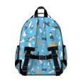 thumbnail image 3 of Multicolor Cat and Paw Print Blue Cute School Backpack Bag for School with Padded Back and Adjustable Shoulder Straps 15.25"x11.5"x5.25", 3 of 5