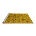 thumbnail image 2 of Ahgly Company Machine Washable Indoor Round Oriental Yellow Industrial Area Rugs, 4' Round, 2 of 4
