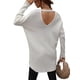 thumbnail image 5 of Sunloudy Suéter de otoño para mujer, suéter de punto de manga larga con cuello en V de color sólido con dobladillo irregular para damas, S / M / L / XL Sunloudy  moda, 5 of 7