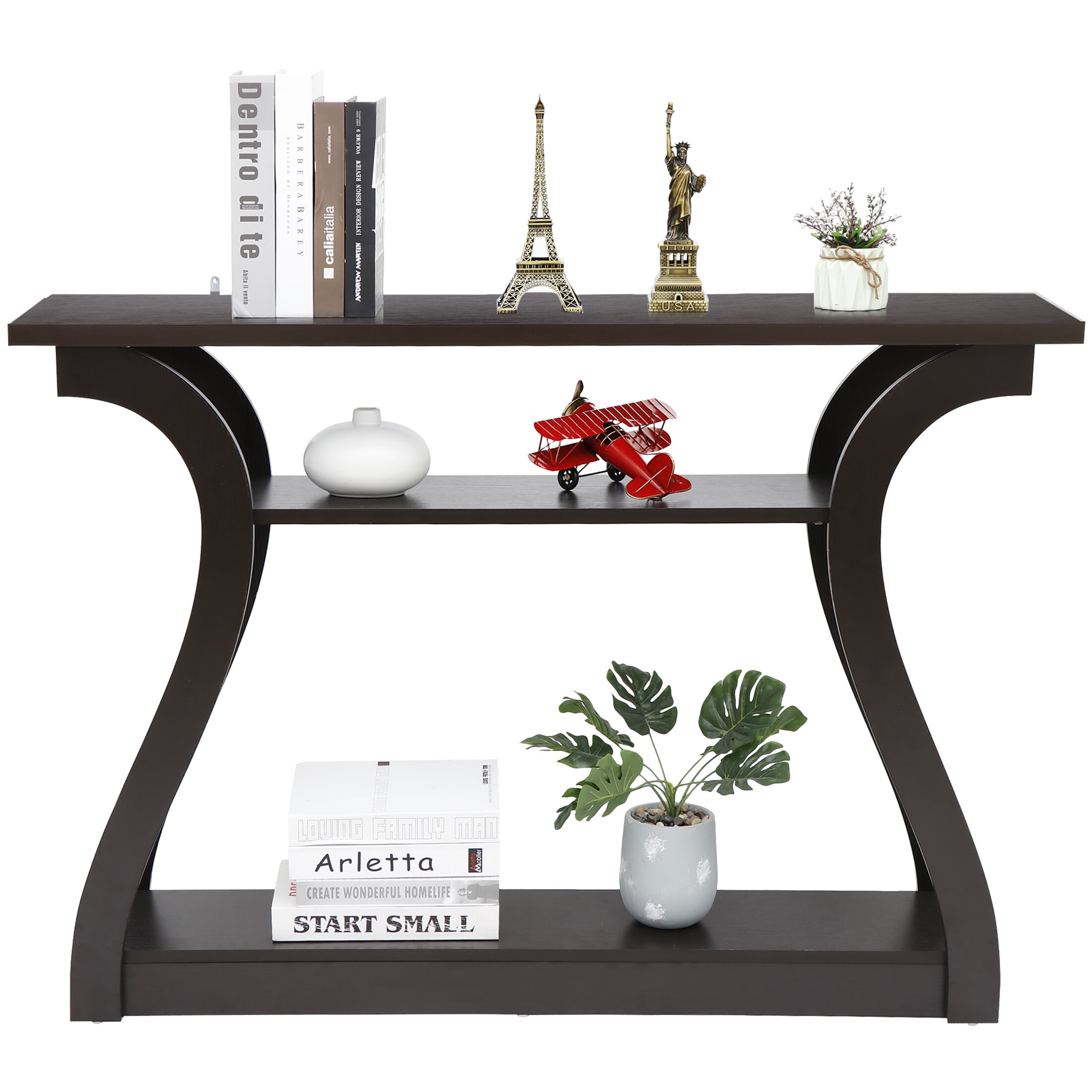 ZENY Entryway 47" SImple Style MDF Accent Console Table, Brown