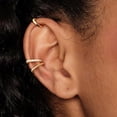 thumbnail image 4 of Yomhary Thin Chunky Ear Cuffs Non Piercing for Women - Dainty 14K Gold Plated Cuff,Cubic Zirconia, 4 of 5