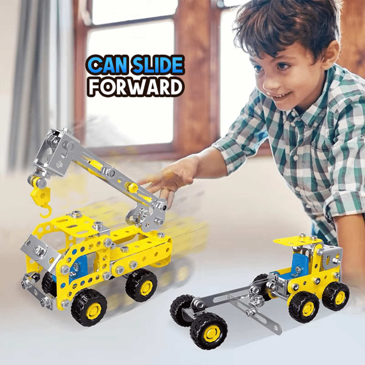 7 in 1 Construction Vehicle Building Set for Kids Age 8-12, Engineering Creative Toys with 180Pieces Building Blocks for Boys Birthday Gifts