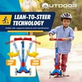 thumbnail image 3 of Outdoor Cruiser 3-Wheel Kids Scooter – with Lean-to-Steer Technology, Led Lighted Wheel, 4-Level Adjustable Height T-bar Handle, Support Kids Up to 150 Lbs, for Boys & Girls Ages 3-8, Blue and Red, 3 of 6