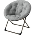 thumbnail image 1 of Gray folding saucer sillas con cozy faux fur, soft thick padded seat, metal frame, y gold legs - moderno style para sala de estar, dormitorio, suitable para para niños y adults (x-grande), 1 of 9