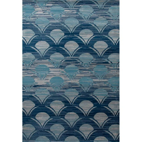 Tapis de Zone Tissé Collection Portuaire 7 x 9 Pi, Bleu