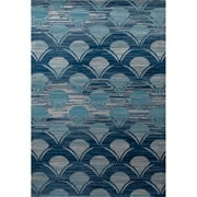 5 x 8 ft. Seaport Collection Waves Woven Area Rug, Blue