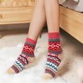 thumbnail image 3 of LEZMORE 5 Pairs Women's Wool Socks Gift Winter Warm Thickened Knit Comfortable Cozy Crew Socks, Womens Vintage Socks, 6-10, 3 of 6