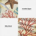 thumbnail image 4 of Starfish Blue Red Corals Set of 2 18X18 Inch Throw Pillow Cover Ocean Sail Map World Marine Voyage Sea Adventure Travel Pillow Cases Cushion Covers Decorative Home Living Room Bedroom Couch, 4 of 6