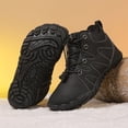 thumbnail image 4 of Botines forrado cálidos altos en los zapatos senderismo descalzo botas cortas a prueba nieve invierno invernal anti-Slip para subir caminatas, 4 of 9