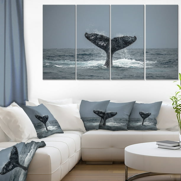 Grande Queue de Baleine à Bosse - Mur Animal Surdimensionné Art