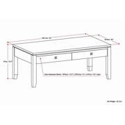 Simpli Home Cosmopolitan 42 inch Wide Solid Wood Contemporary Coffee Table in Mahogany Brown