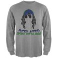 thumbnail image 1 of Deflated Dreadlock Egos Football Heather Grey Adult Long Sleeve T-Shirt, 1 of 1
