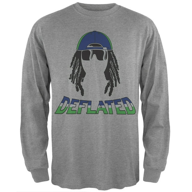 Deflated Dreadlock Egos Football Heather Grey Adult Long Sleeve T-Shirt