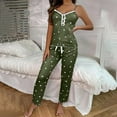 thumbnail image 2 of HUJlwoi Sleeveless Pajama Sets for Women Heart Printed Lace 2 Piece Lounge Clothes Sets Cute Cami Pants Sleepwear Sets, 2 of 6