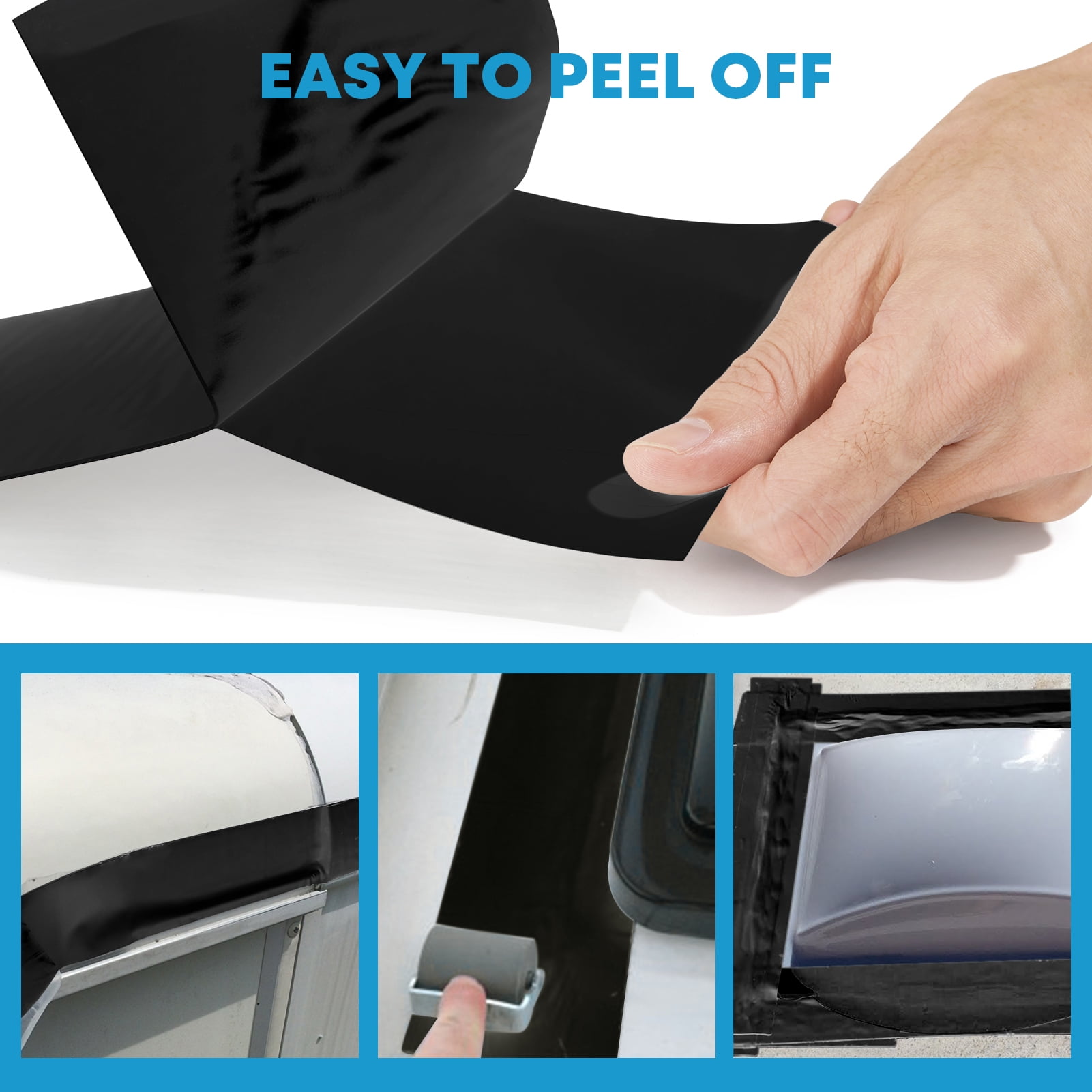 Kohree RV Sealant Tape,4 Inch x 50 Feet for RV Repair,Boat Sealing, Camper, Awning, Canopy, Tents, Roof Leaks,Black